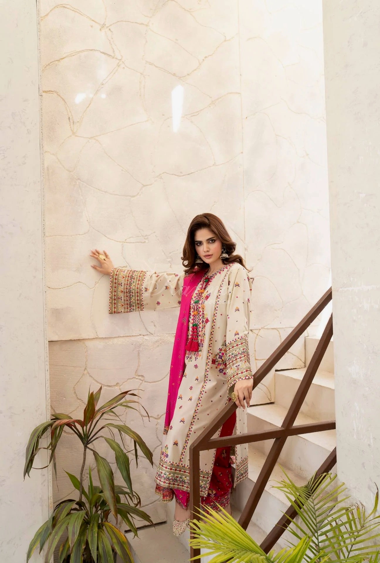 Luxury 3 Piece Cotton Suit - Sandstone