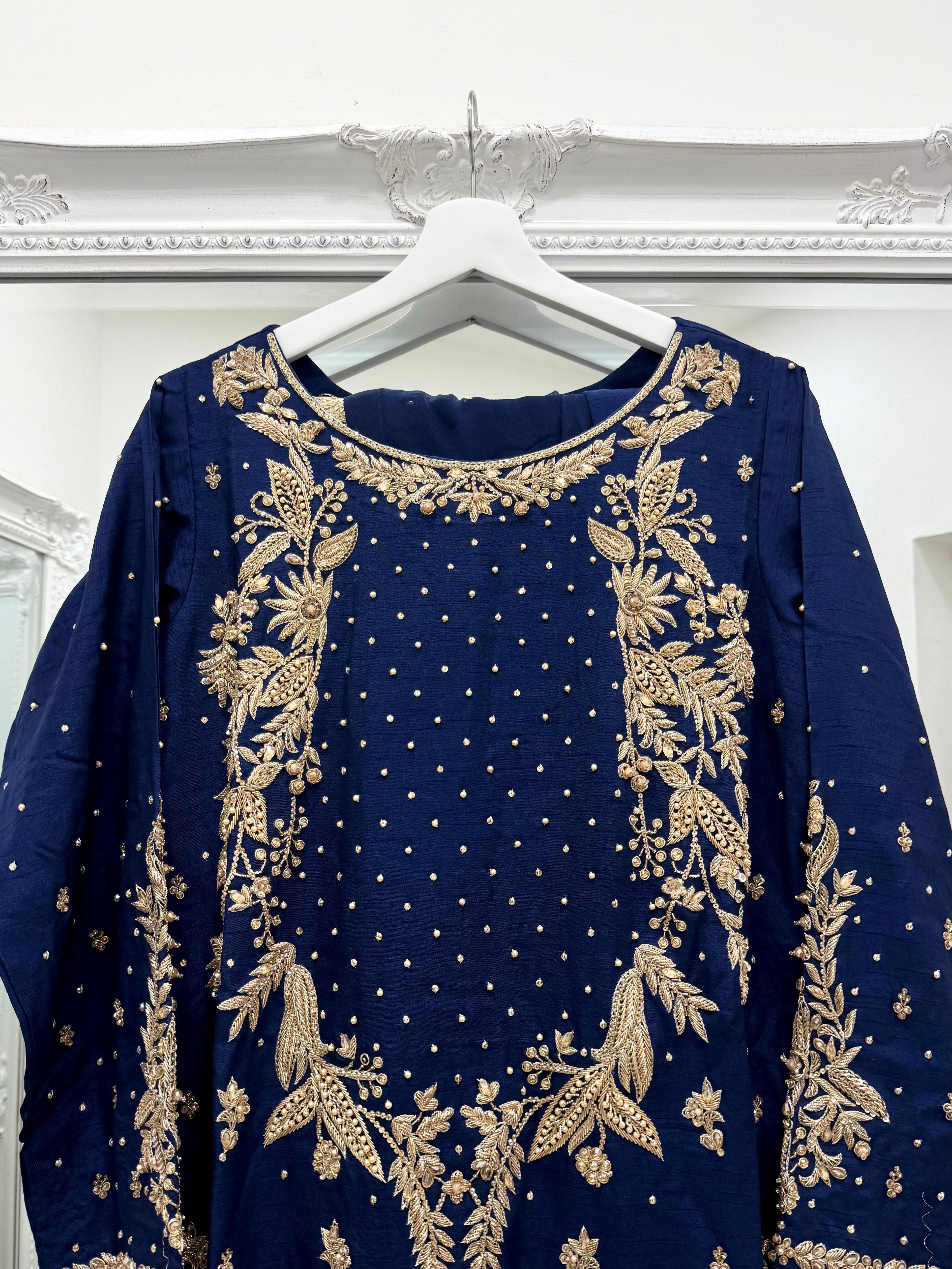 Hand Embroidered Raw Silk Suit