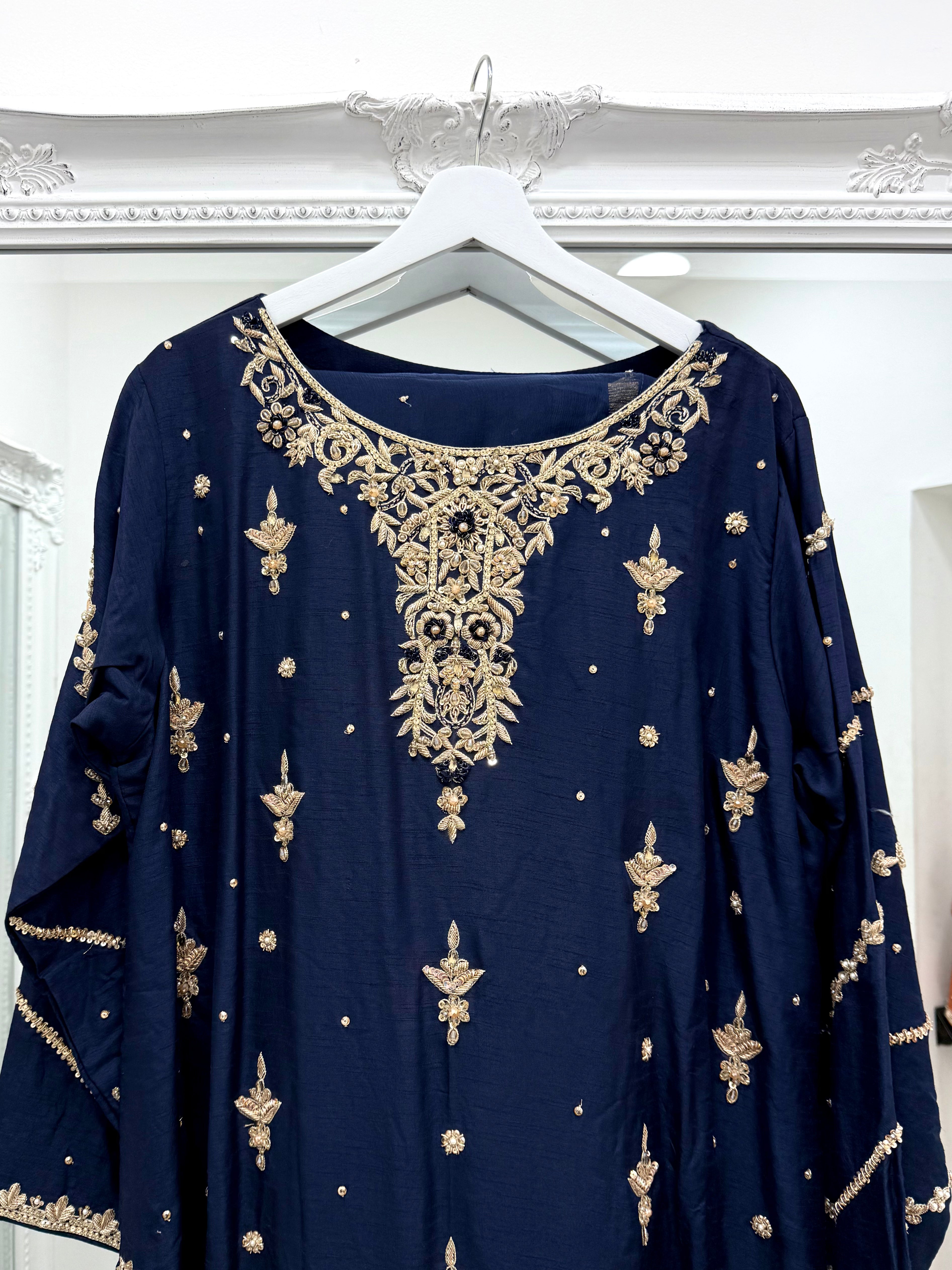 Hand Embroidered Raw Silk Suit