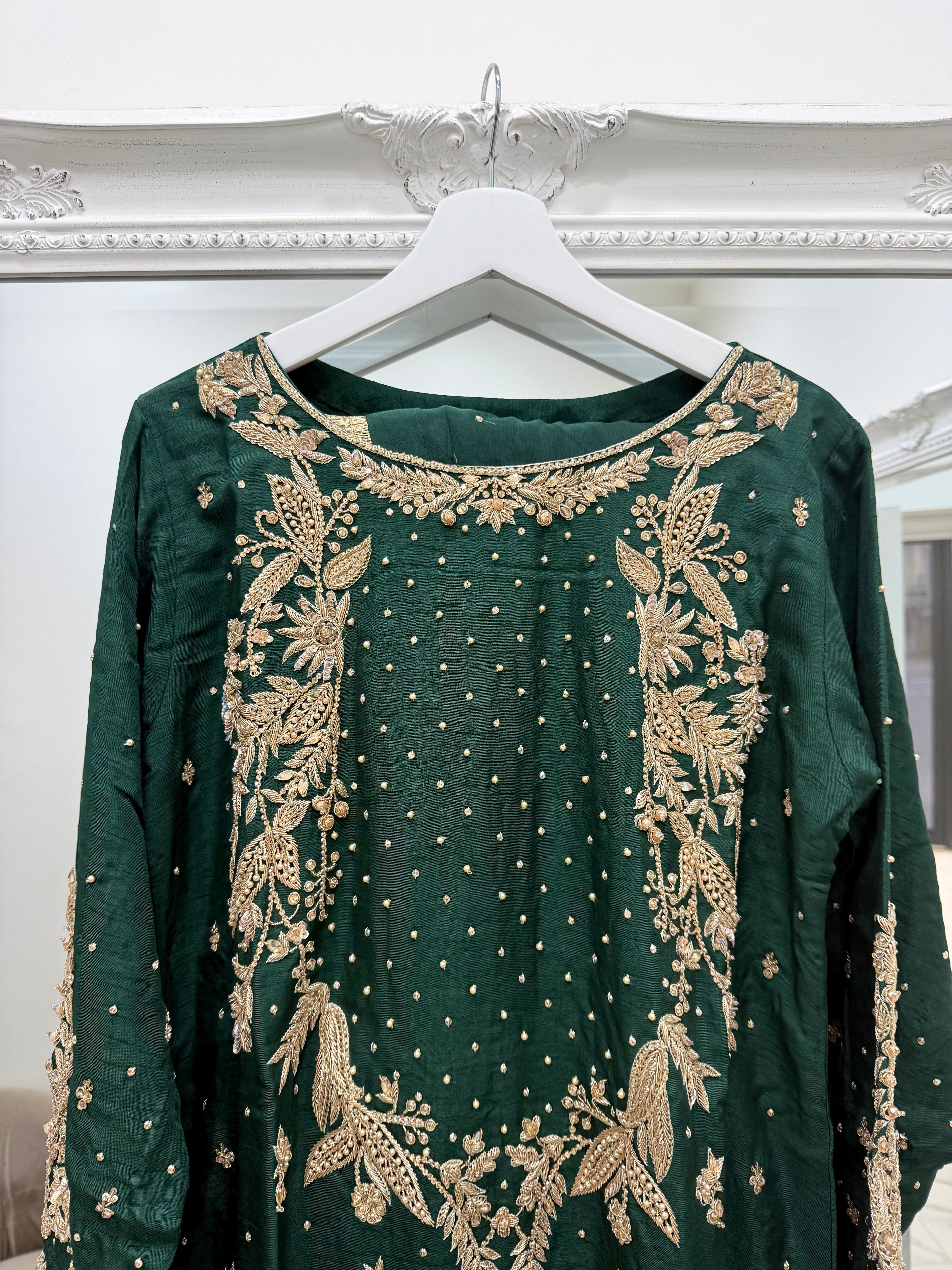 Hand Embroidered Raw Silk Suit