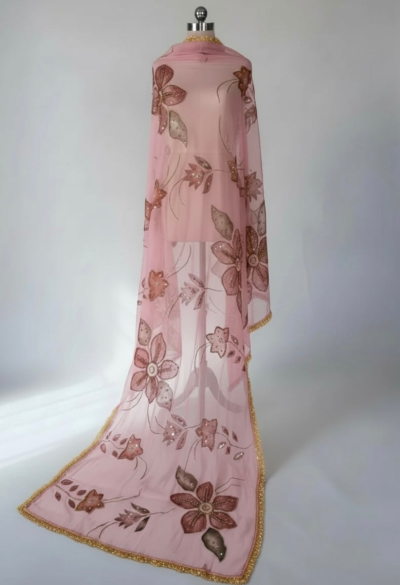 Hand Painted Floral Dupatta