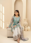 Floral Farshi Shalwar Suit - Blue