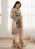 Floral Farshi Shalwar Suit - Black