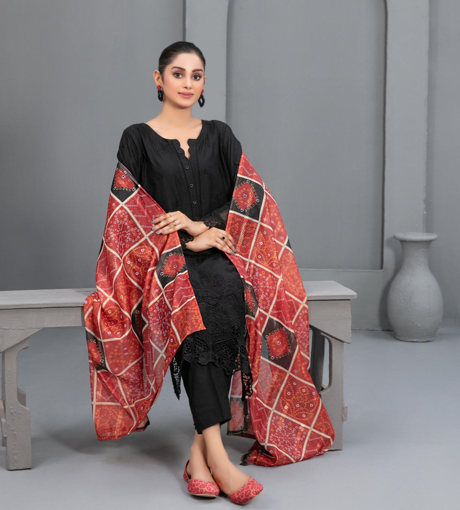 Luxury Lawn Suit with Khussa - Four piece