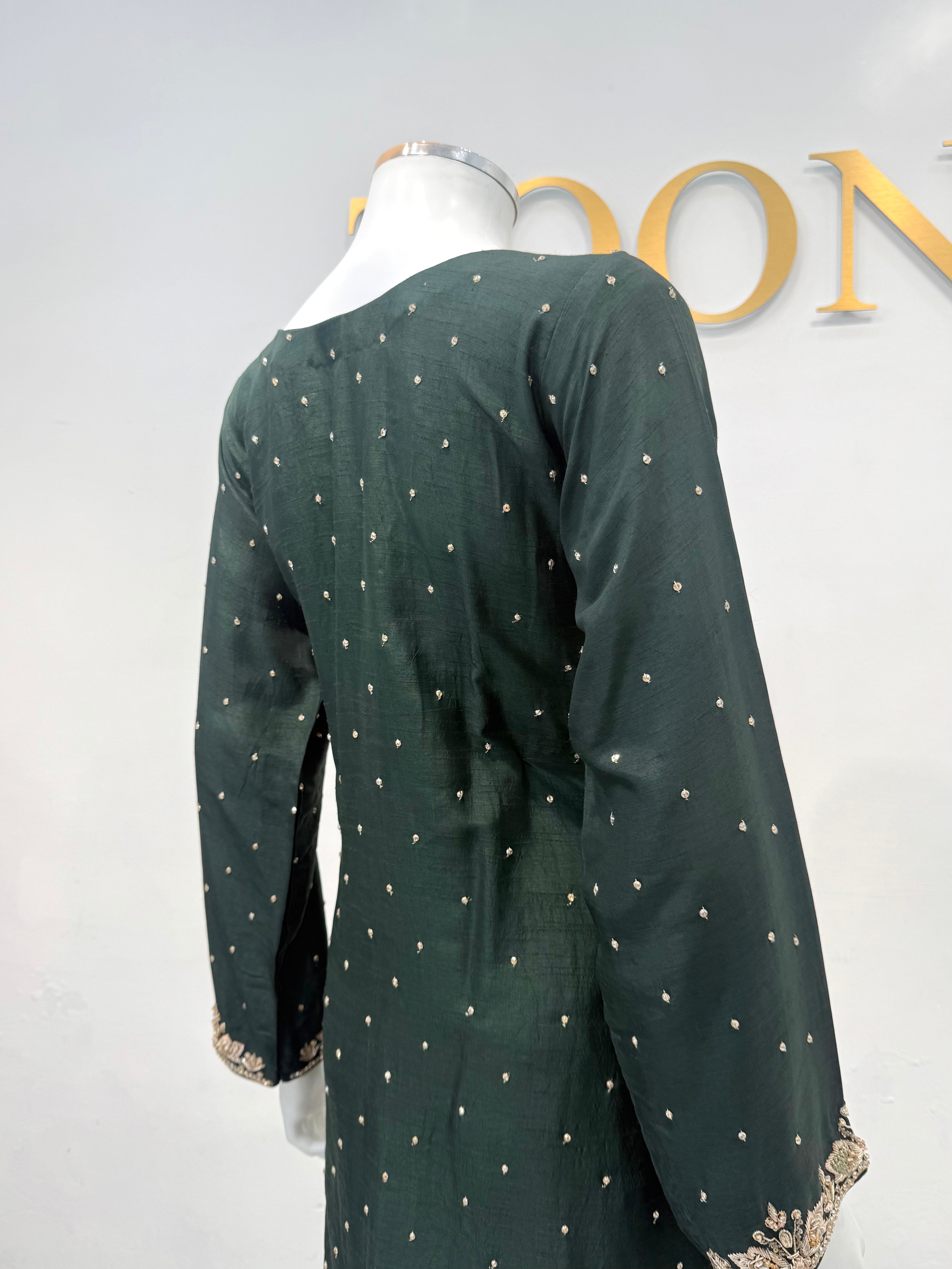 Hand Embroidered Raw Silk Suit