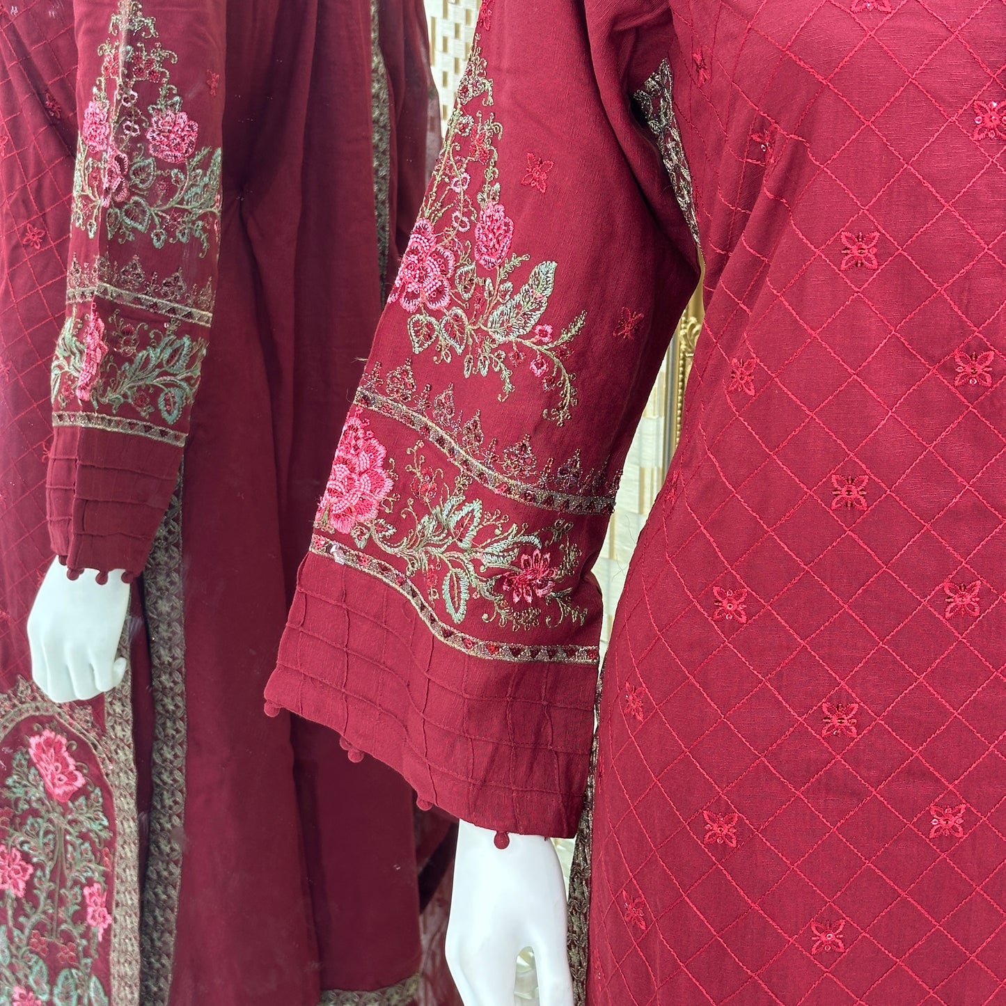 Premium Cotton Embroidered Suit