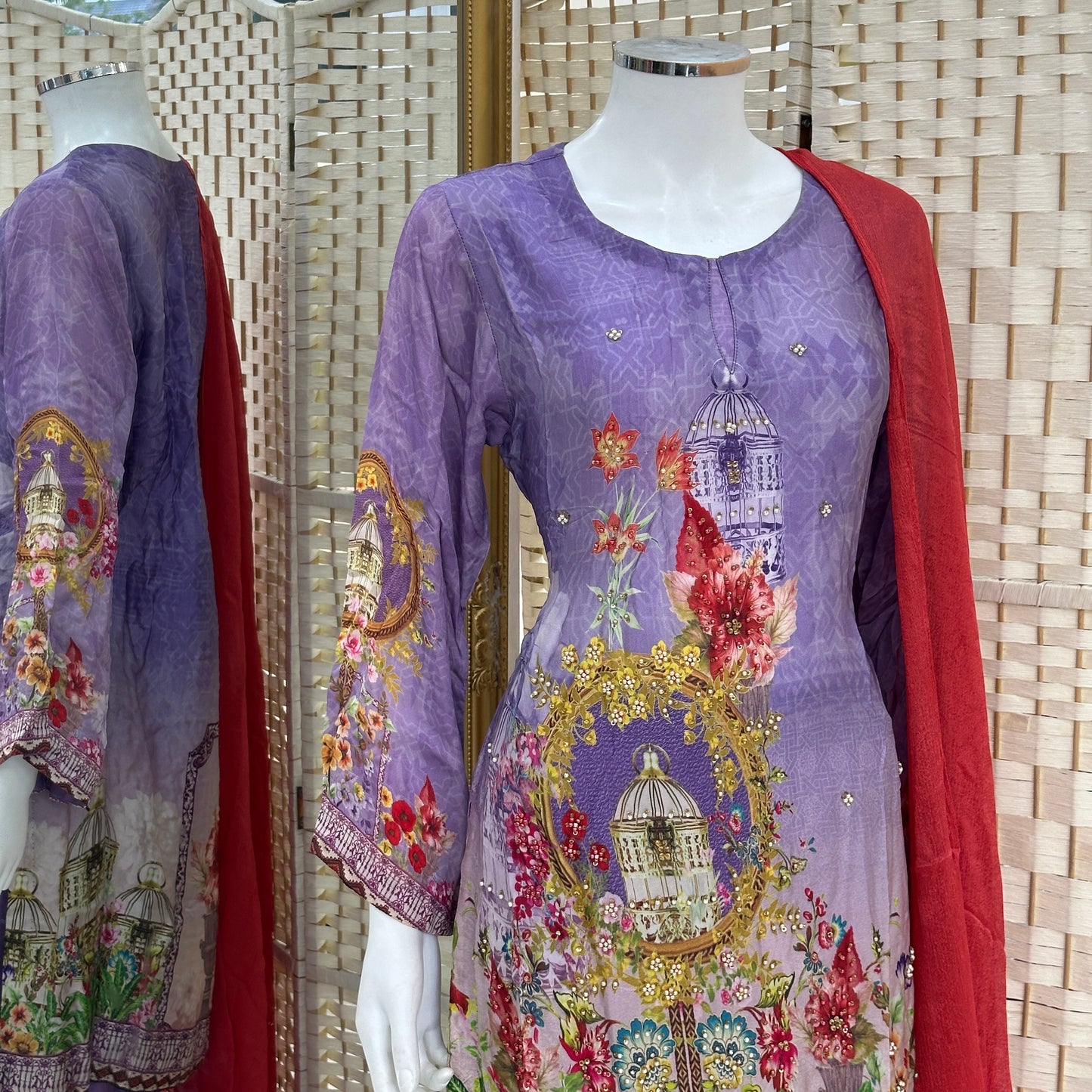 Luxury Silky Viscose Suit - Three piece