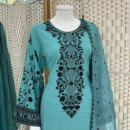 Merina Twill Suit with Bell Sleeves - Three piece