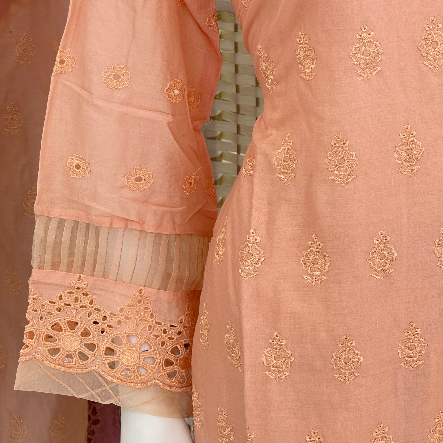 Premium Cotton Cutwork Suit - Three piece