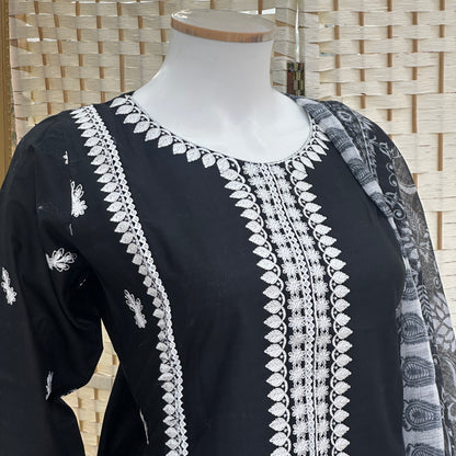 Premium Cotton Embroidered Suit - Three piece