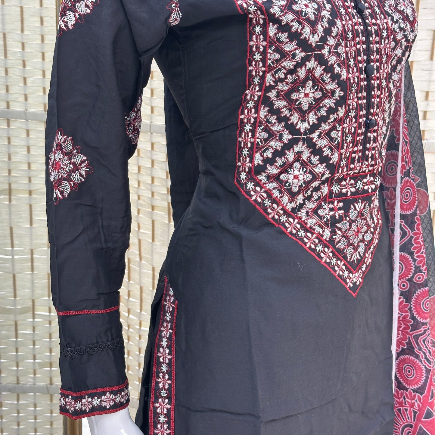 Soft Cotton Embroidered Suit - Three piece